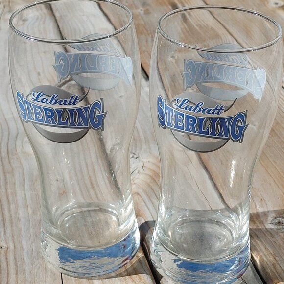 Labatt Sterling Beer Glass Pair - Picture 2 of 5